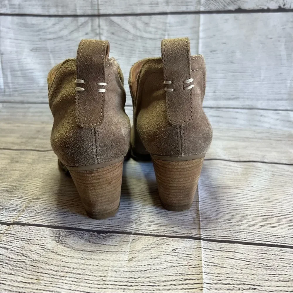 Jeffrey Campbell Women's Size 8 Rosalee Ankle Bootie Taupe Suede Western
